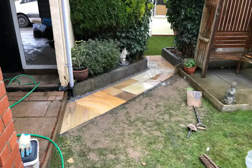 Artificial grass installation by Kirby Cuttings Garden Services
