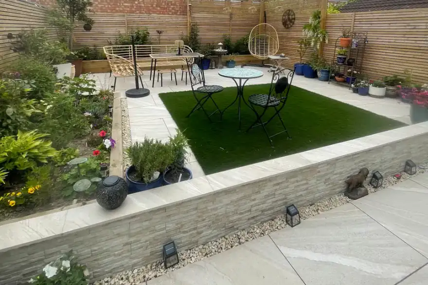 Artificial grass installation by Kirkwood Landscapes Ltd