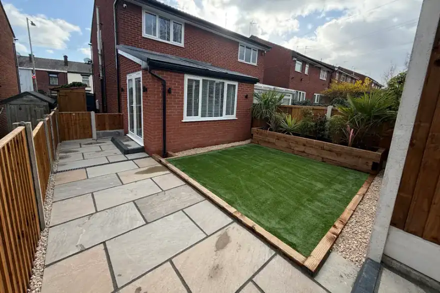 Artificial grass installation by Landscapers Bury
