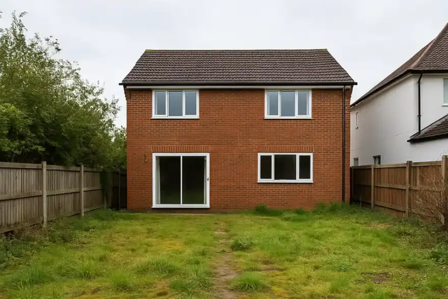 Overgrown Farnborough garden before landscaping transformation