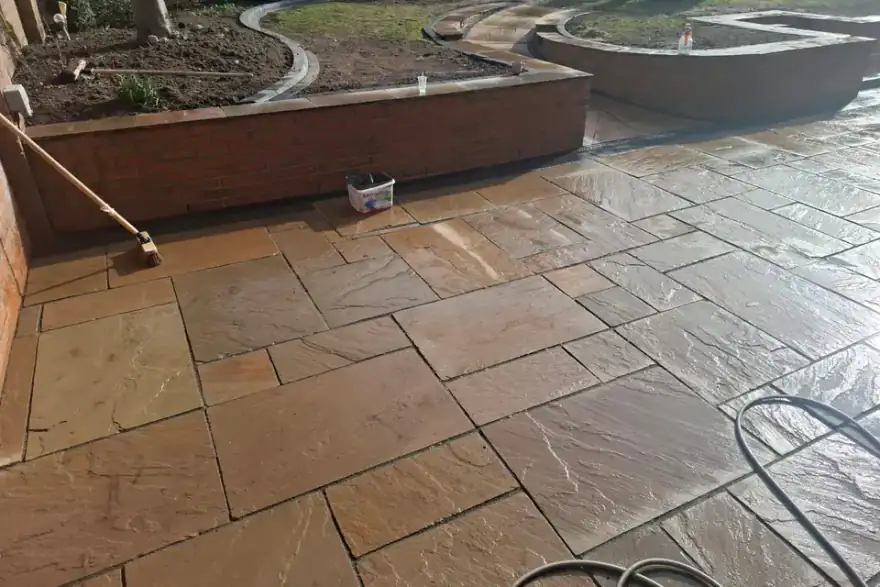 Artificial grass installation by Landscaping Services Derbyshire