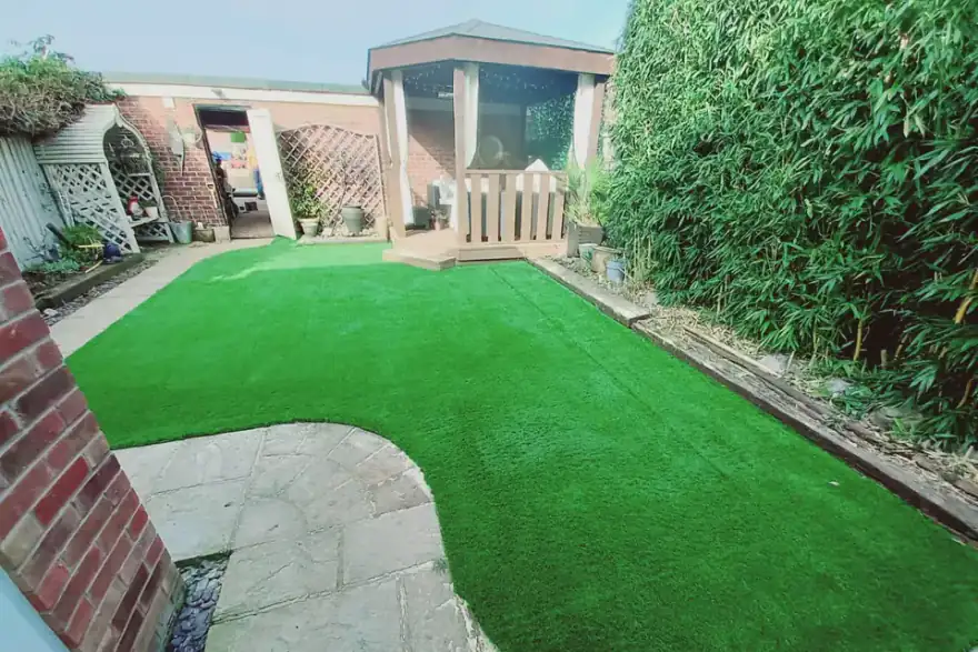 Artificial grass installation by Landscaping Services Derbyshire