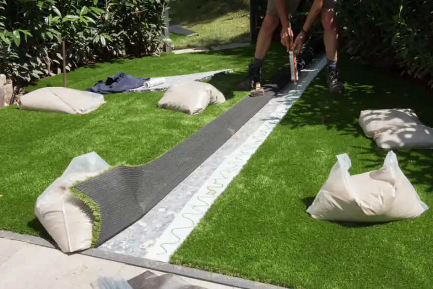 Artificial grass installation by Lawnify