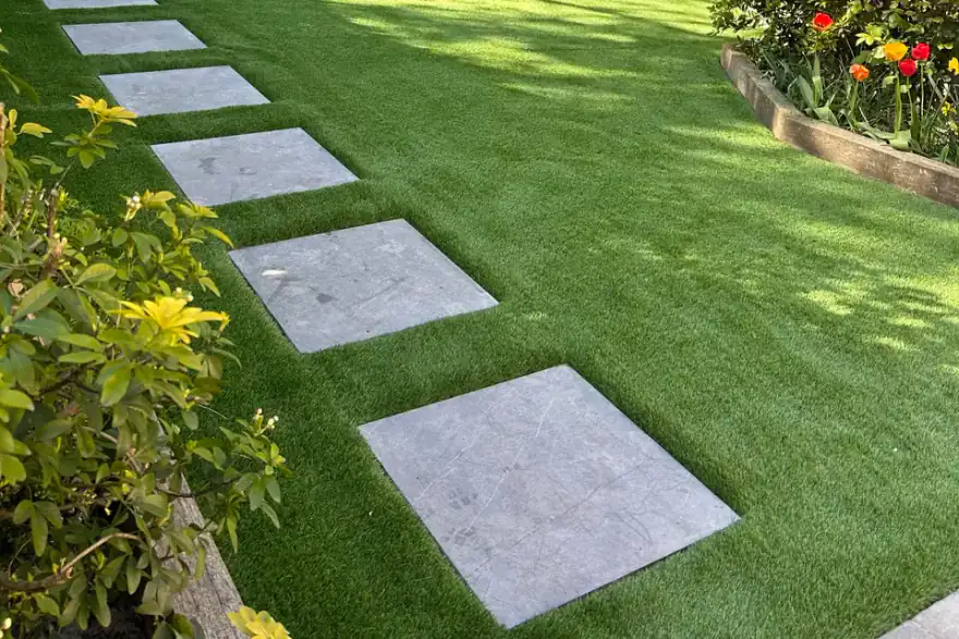Artificial grass installation by Lawnify