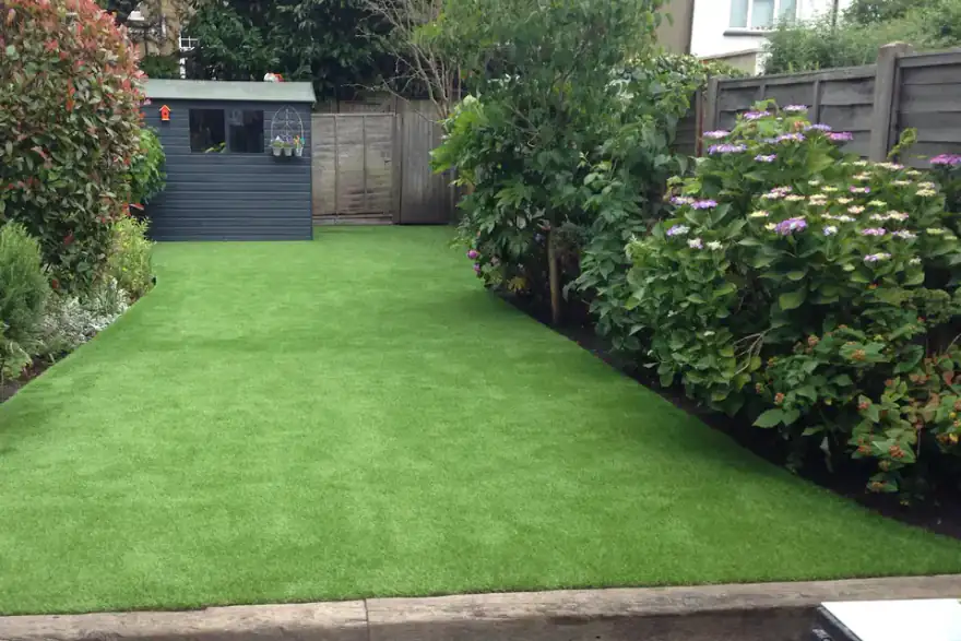 Artificial grass installation by Lawrence Lawns