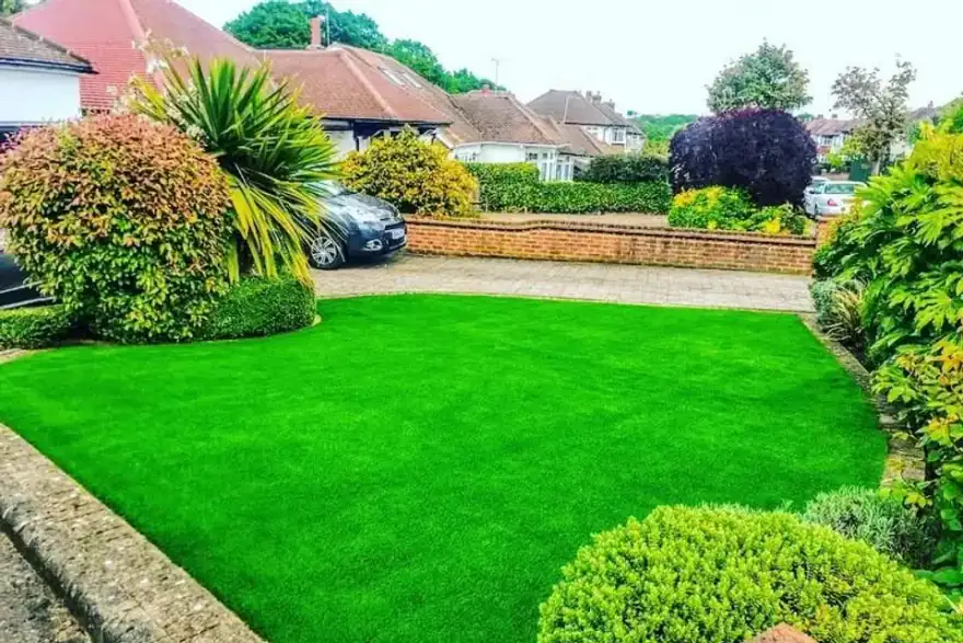 Artificial grass installation by Lawrence Lawns