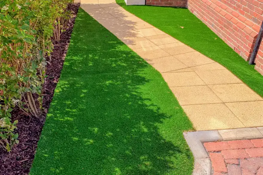Artificial grass installation by Lawrence Lawns