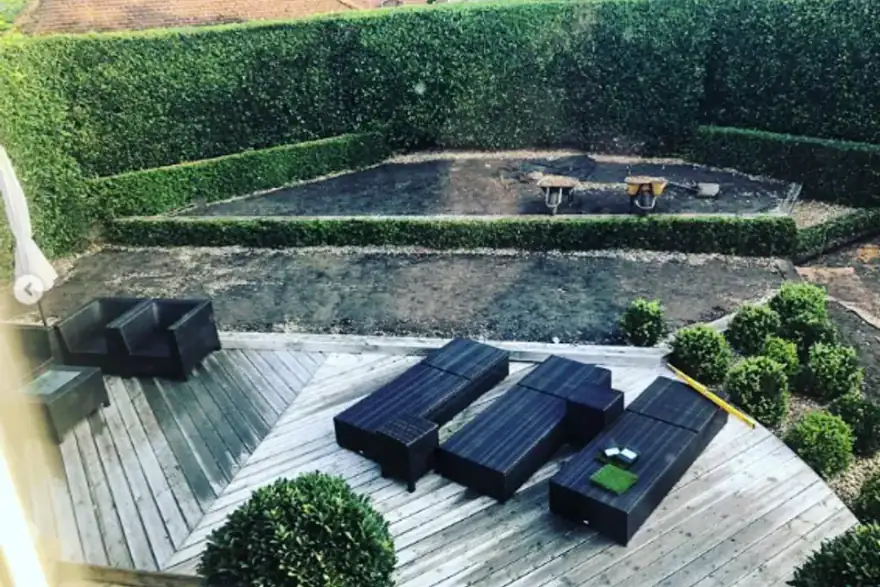 Artificial grass installation by Lawrence Lawns