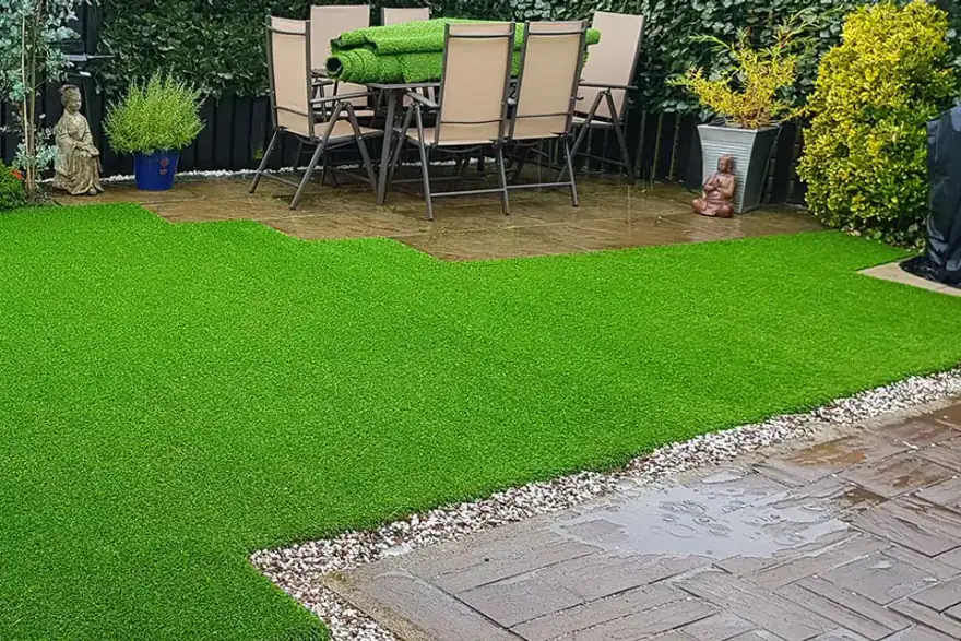 Artificial grass installation by LeisureTec Surfaces