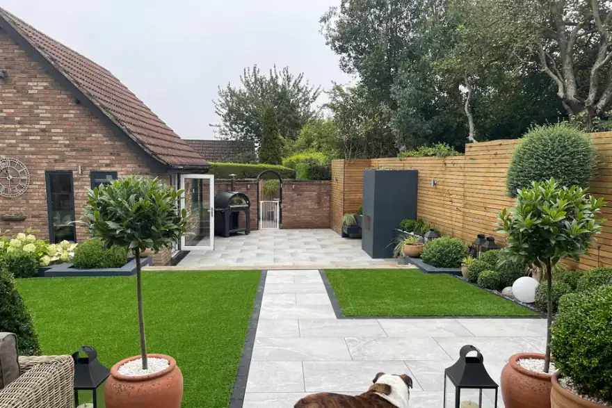 Artificial grass installation by Lincs Landscaping Ltd