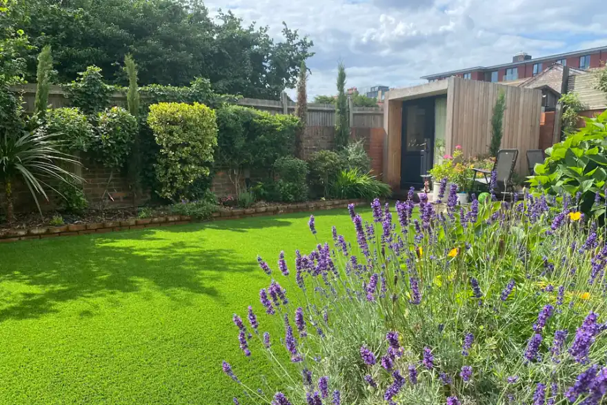 Artificial grass installation by Love Lawns