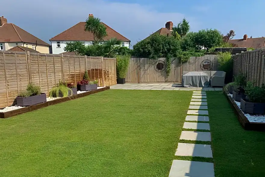 Artificial grass installation by Luxpaving