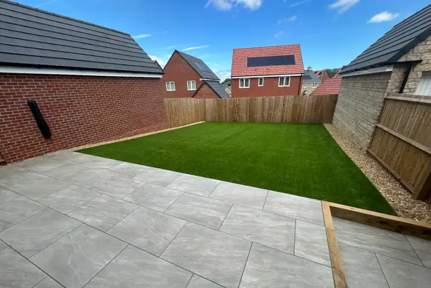 Artificial grass installation by Luxury Lawns