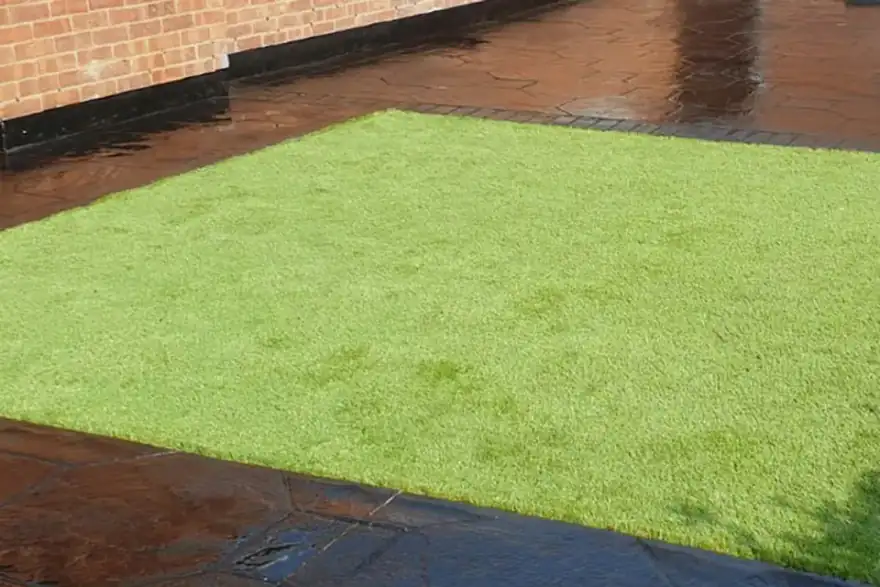 Artificial grass installation by Mansfield Ground Control
