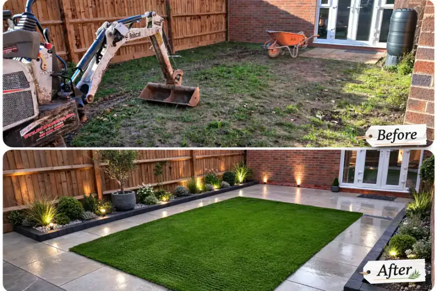 Artificial grass installation by Midlands Garden & Landscaping