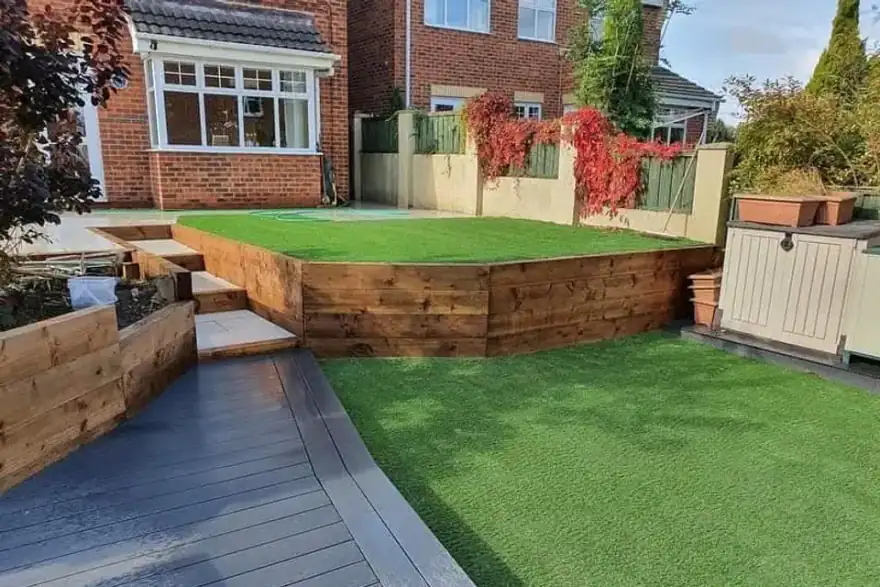 Artificial grass installation by More Than Fencing