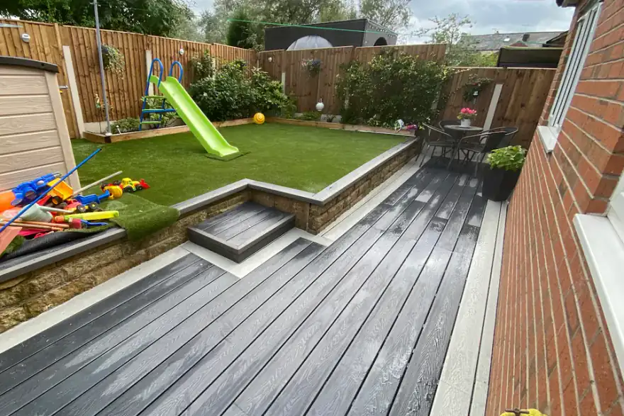 Artificial grass installation by NeverMowUK Ltd