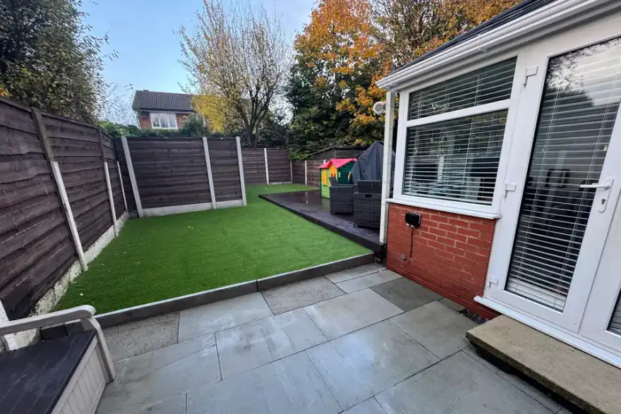 Artificial grass installation by NeverMowUK Ltd