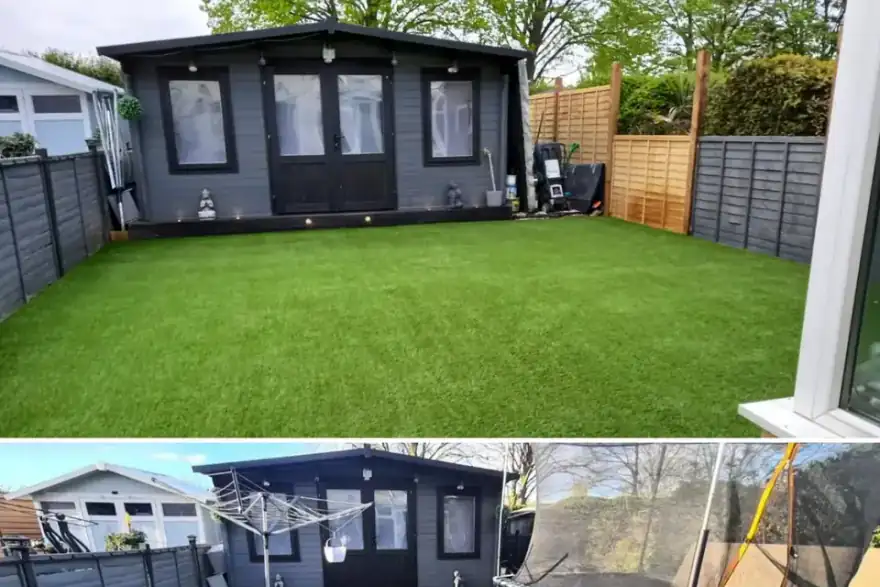 #beforeandafter #gardenmakeover #artificialgrass