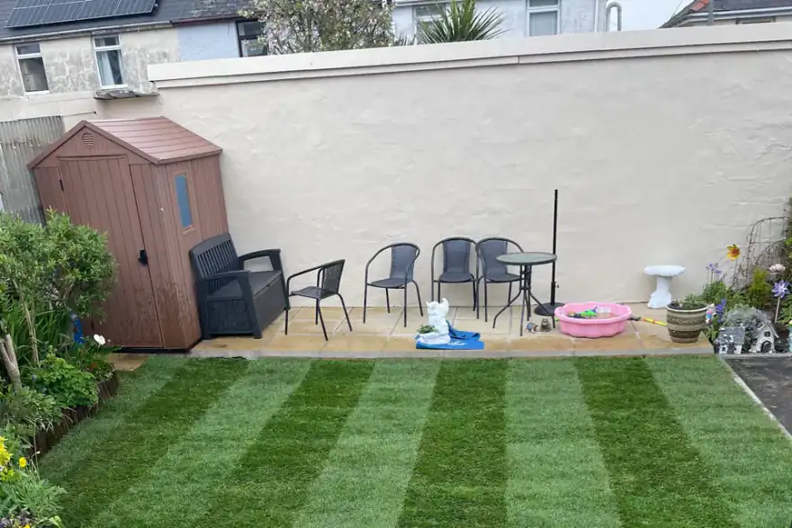Artificial grass installation by Pembrokeshire Fencing & Landscape