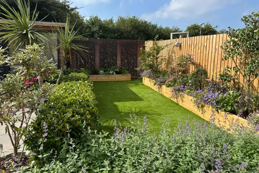 Artificial grass installation by Pembrokeshire Fencing & Landscape