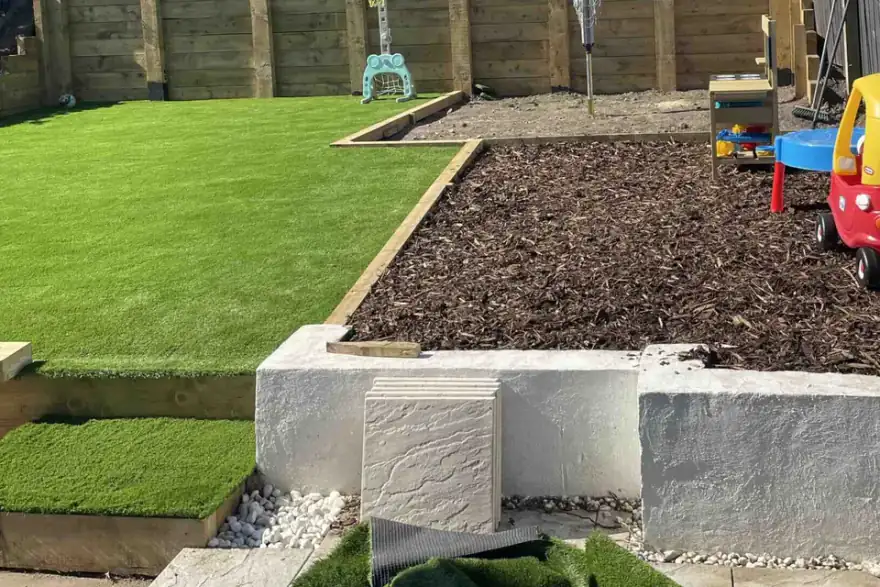 Artificial grass installation by PF Contracts