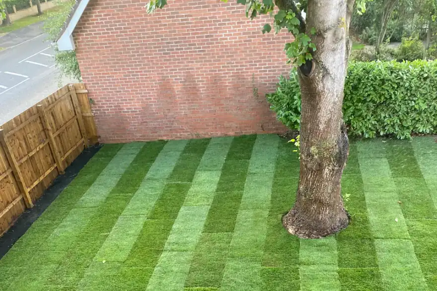 Artificial grass installation by PGS Stamford