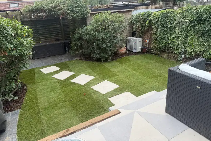 Artificial grass installation by PI Gardening