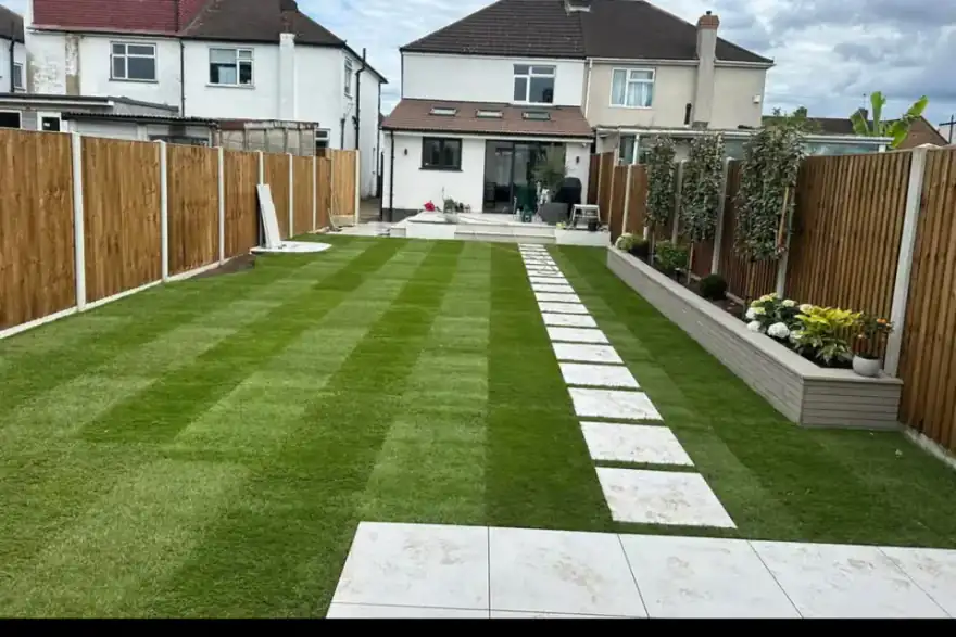 Artificial grass installation by PI Gardening