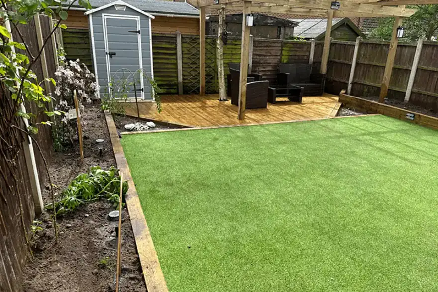 Artificial grass installation by Pinnacle Landscapes