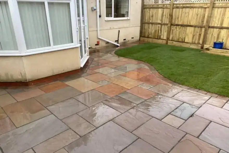 Sandstone Patio Installation completed in Durham