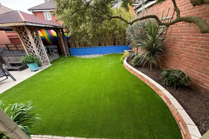 Artificial grass installation by Prestige Lawns