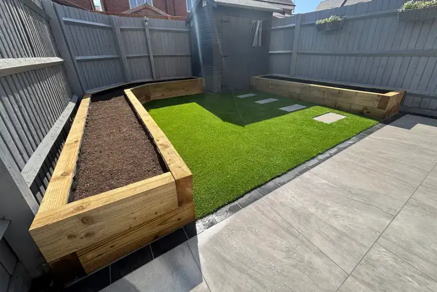 Artificial grass installation by Prestige Lawns