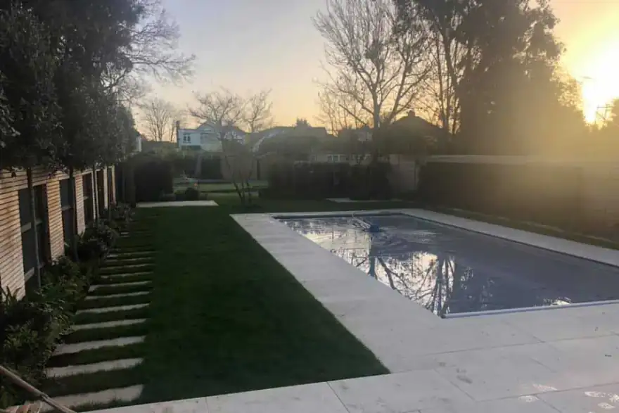 Artificial Grass Around Swimming Pool Before