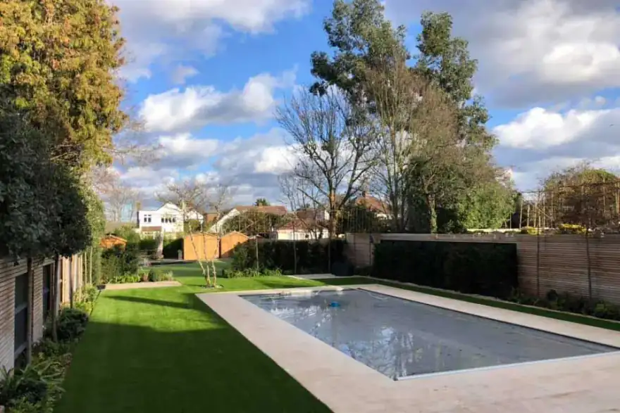 Artificial Grass Around Swimming Pool After