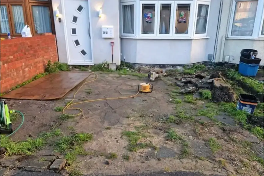 Whiston - Rotherham Driveways Dearne Valley Landscapes before