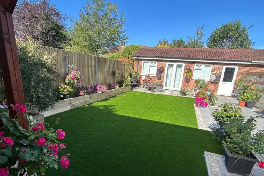 Artificial grass installation by Saygrass