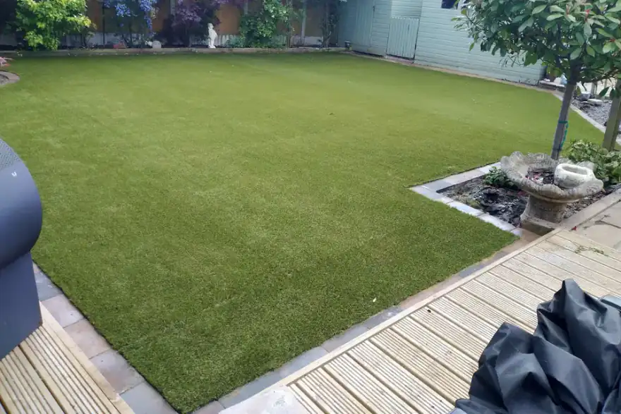 Artificial grass installation by Shropshire Artificial Grass