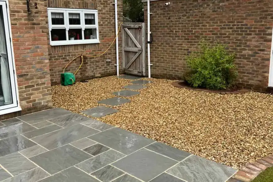 New patio, gravel and garden path installation in Gloucestershire