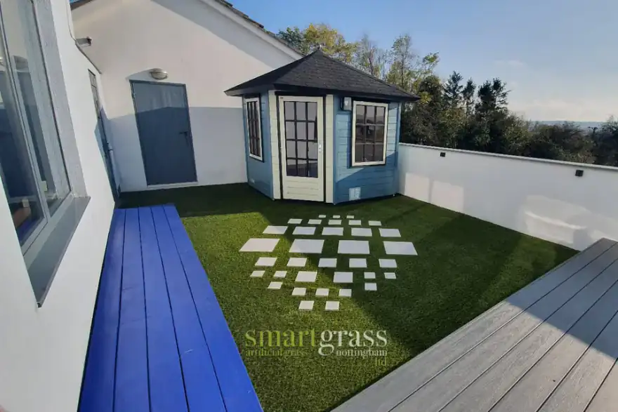 Artificial grass installation by Smart Grass Nottingham Ltd
