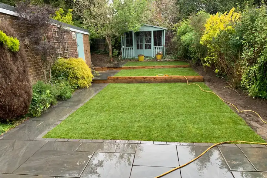 Artificial grass installation by St Albans Decking