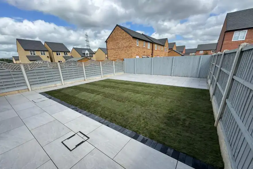 Artificial grass installation by Stonemade Drives
