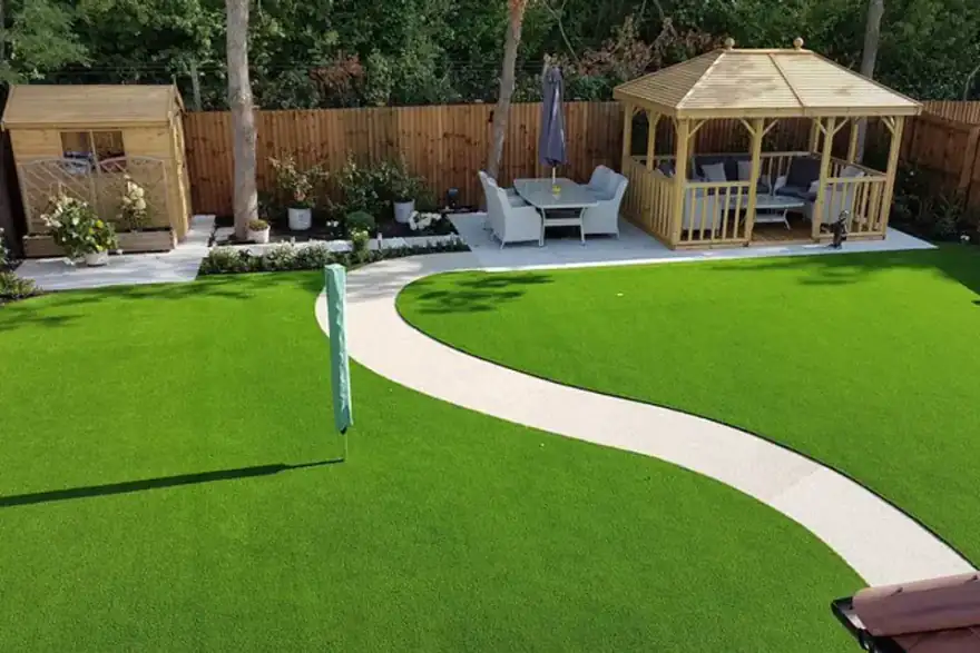 Artificial grass installation by Summerbee Landscapes
