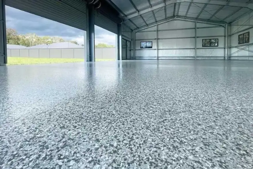Resin Flake Flooring Warehouse Installation Wrexham