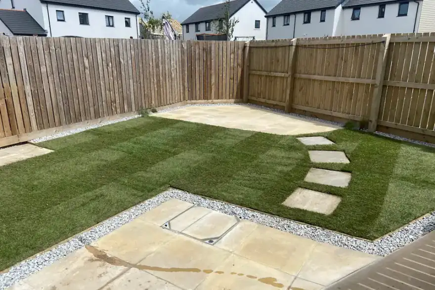 Artificial grass installation by SW fencing and landscaping