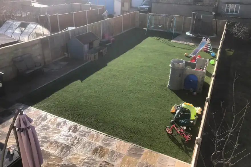 Artificial grass installation by Swindon Turf Direct