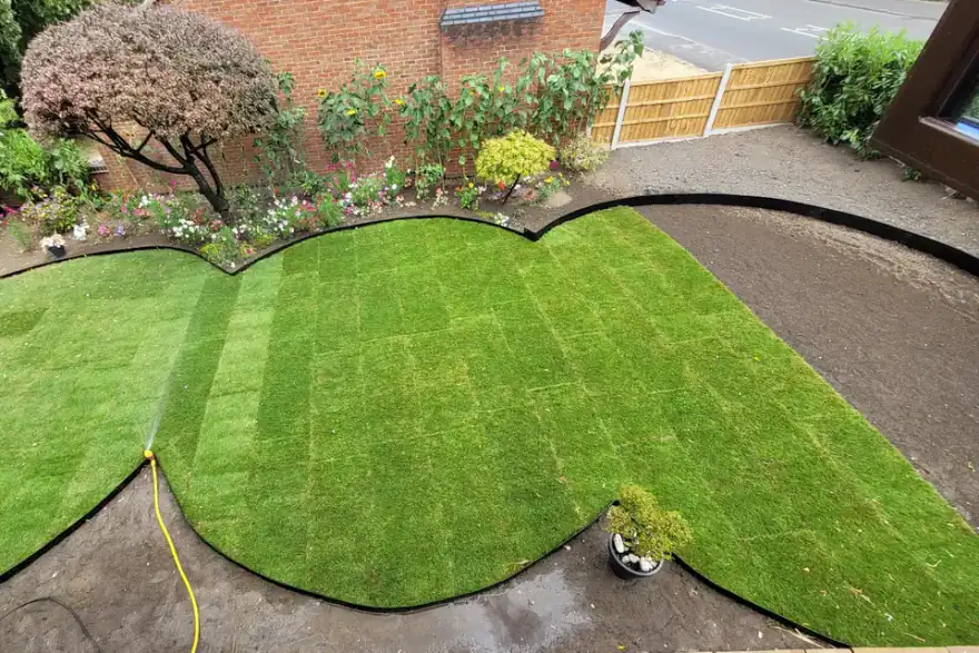 Artificial grass installation by Talbot Turf