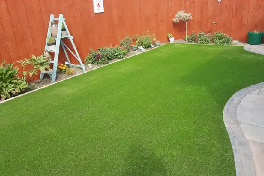 Artificial grass installation by Teesside garden and fencing services