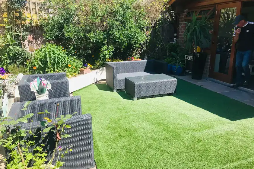 Artificial grass installation by The Grass Factory