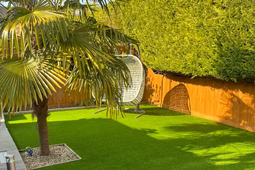 Artificial grass installation by The Landworks